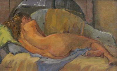 Nude on chaise longue by Pat Maclaurin